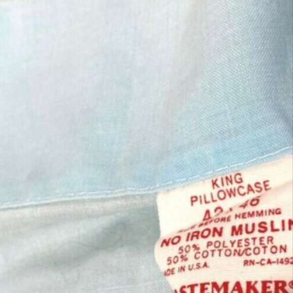 Tastemaker Vintage 1960s Blue King Pillowcase Sham - Picture 3 of 5